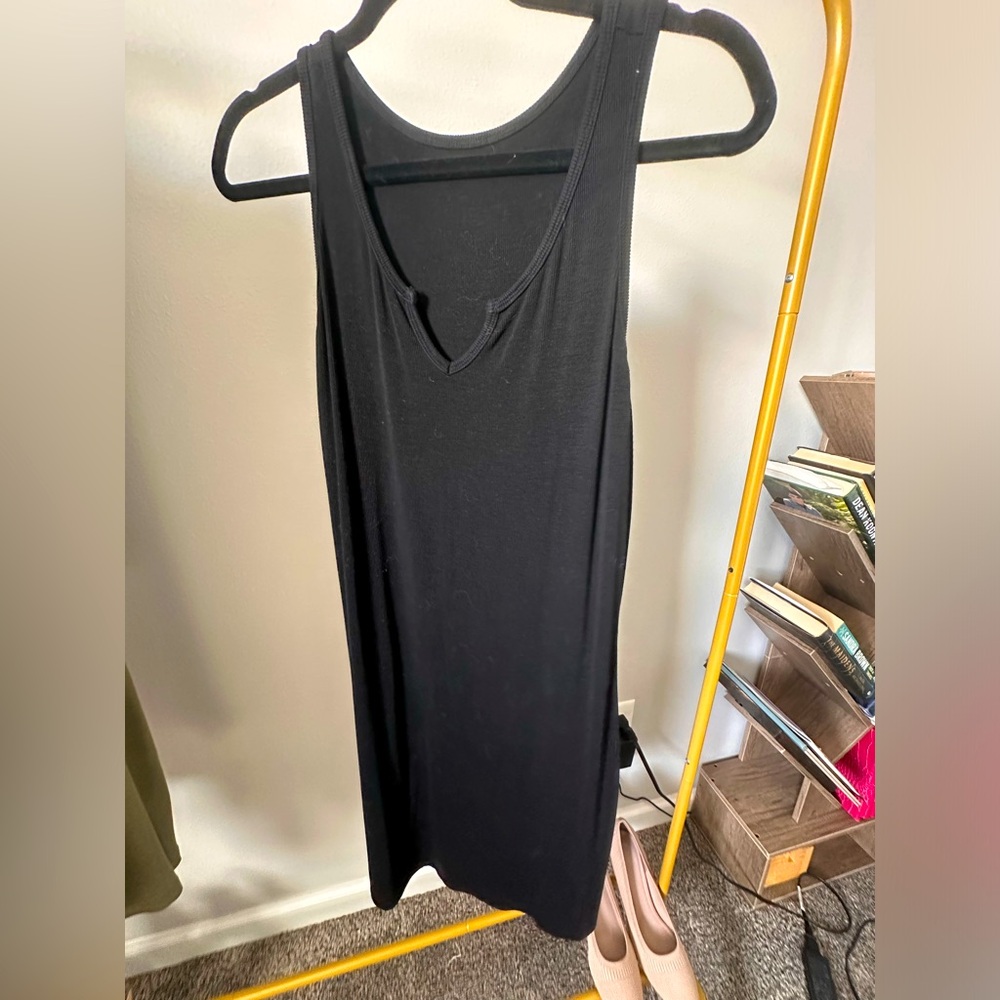 XL Black Body Con Ribbed Dress